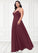 Eva A-Line Lace Chiffon Floor-Length Dress P0019641