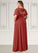 Josephine A-Line Ruched Chiffon Floor-Length Dress P0019603