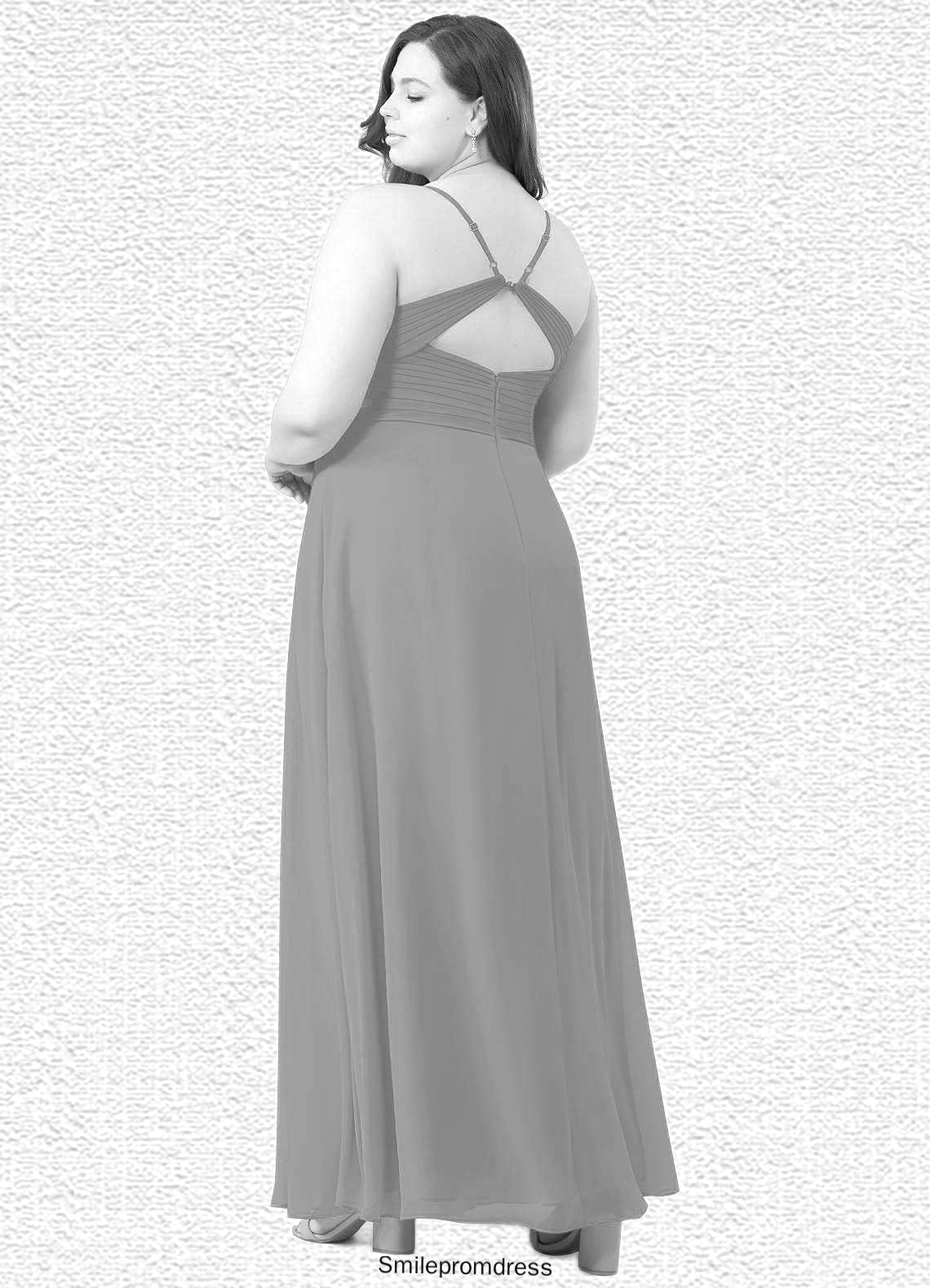 Emilia A-Line Pleated Chiffon Floor-Length Dress P0019673