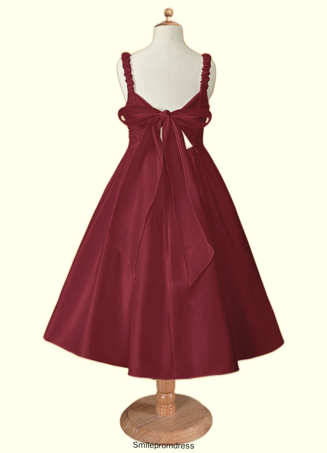 Reina A-Line Pleated Matte Satin Tea-Length Dress P0020145