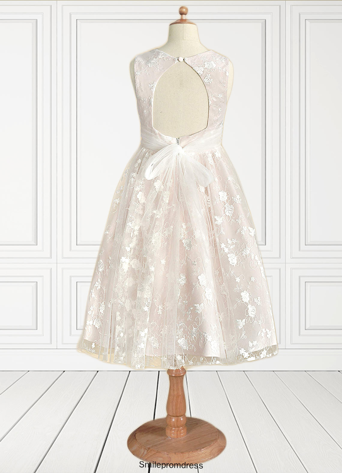 Sophia A-Line Lace Tulle Tea-Length Dress P0020158