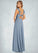 Salome A-Line Ruched Stretch Chiffon Floor-Length Dress P0019775
