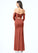 Dalia Sheath Long Sleeve Stretch Satin Floor-Length Dress P0019690