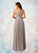 Angie A-Line Lace Shimmer Knit Floor-Length Dress P0019965