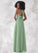 Cassandra A-Line Bow Chiffon Floor-Length Junior Bridesmaid Dress P0020013