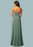 Paulina A-Line Pleated Chiffon Floor-Length Dress P0019680