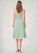 Scarlett A-Line Ruched Chiffon Tea-Length Dress P0019740
