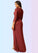 Giuliana Sheath Pleated Mesh Floor-Length Dress P0019700