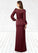 Amiyah Sheath Pleated Stretch Satin Floor-Length Dress P0019759
