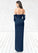 Selina Sheath Long Sleeve Stretch Satin Floor-Length Dress P0019796