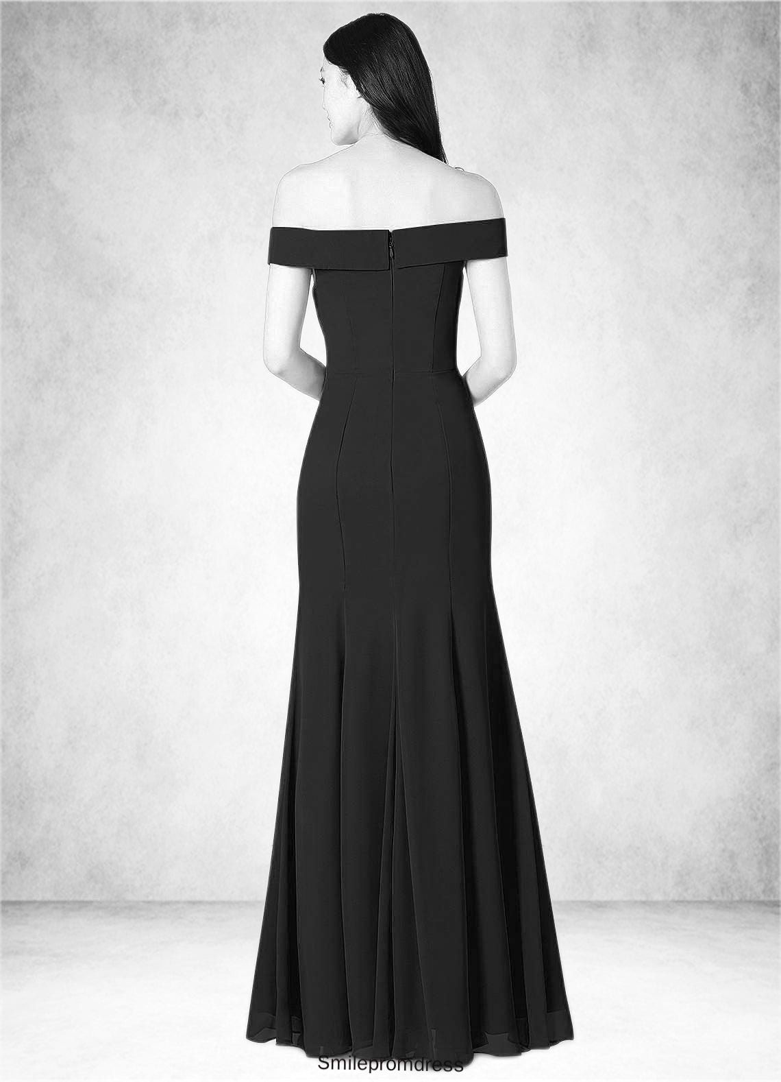 Jakayla Empire Off the Shoulder Chiffon Floor-Length Dress P0019632