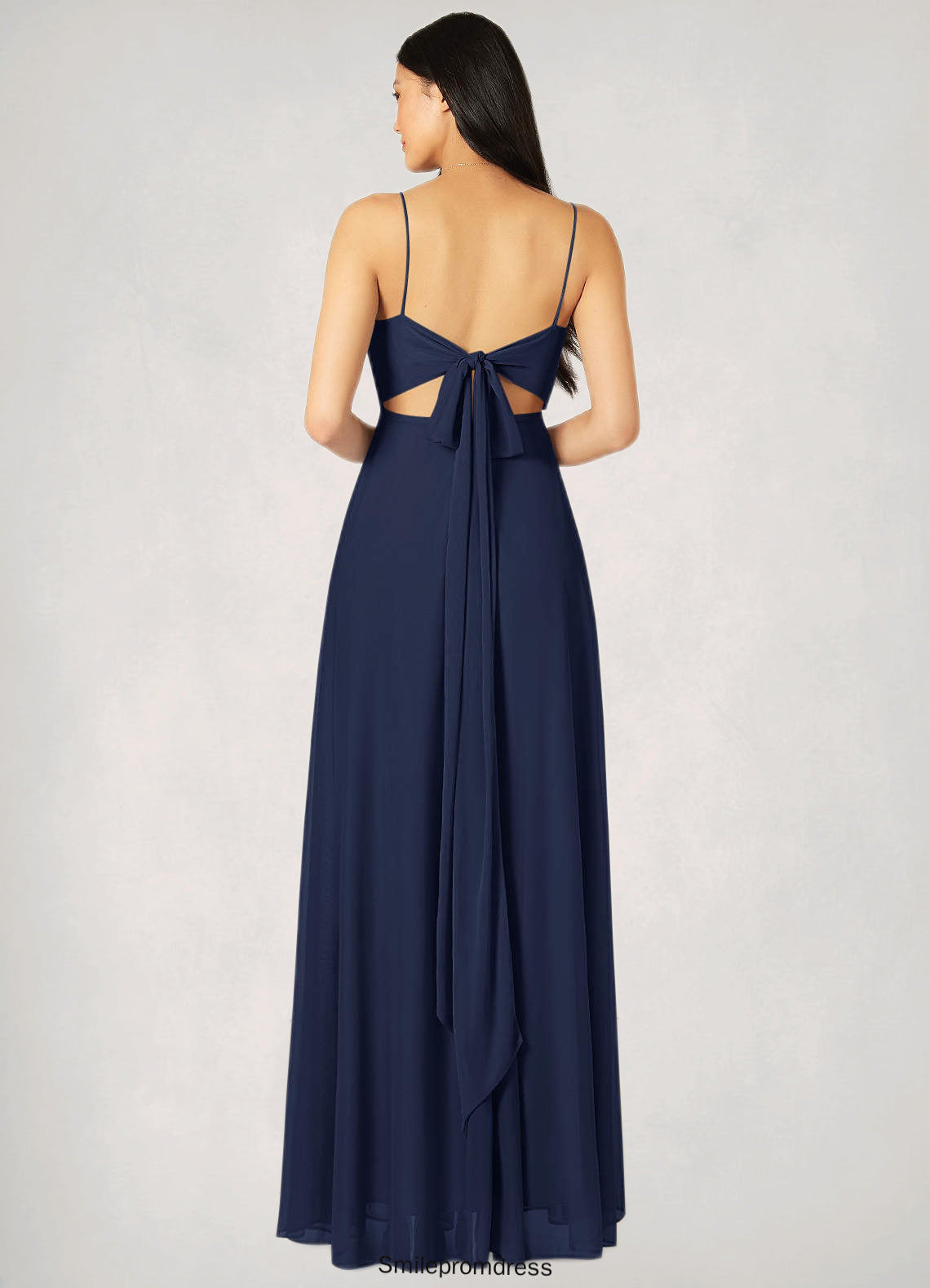 Florence A-Line Bow Mesh Floor-Length Dress P0019720