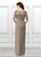 Olive Sheath Lace Floor-Length Dress P0019937