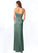 Ayana A-Line Pleated Stretch Satin Floor-Length Dress P0019615
