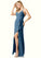 Haylie A-Line Ruched Chiffon Floor-Length Dress P0019789