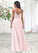 Isabella A-Line Lace Chiffon Floor-Length Dress P0019678
