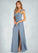 Salome A-Line Ruched Stretch Chiffon Floor-Length Dress P0019775