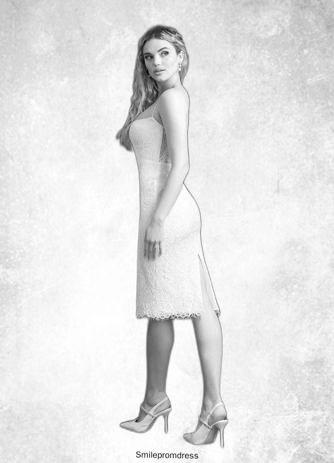 Rebecca Sheath Lace Knee-Length Dress P0020115