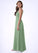 Maud A-Line Pleated Chiffon Floor-Length Junior Bridesmaid Dress P0019989