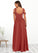Jayda A-Line Off the Shoulder Chiffon Floor-Length Dress P0019602