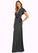 Adrianna A-Line Stretch Satin Floor-Length Dress P0019666