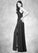 Scarlett Sheath Pleated Stretch Satin Floor-Length Dress P0019639