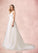 Genevieve A-Line Lace Tulle Chapel Train Dress P0020118