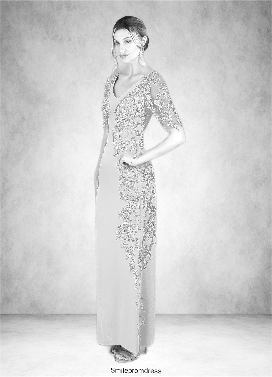 Sam Sheath Lace Floor-Length Dress P0019920