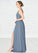 Serenity A-Line Lace Chiffon Floor-Length Dress P0019756