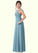 Autumn A-Line Ruched Chiffon Floor-Length Junior Bridesmaid Dress P0019986