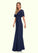 Michaelia A-Line Ruched Mesh Floor-Length Dress P0019844