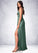 Callie A-Line Pleated Stretch Satin Floor-Length Dress P0019637