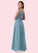 Patti A-Line Pleated Chiffon Floor-Length Junior Bridesmaid Dress P0019971