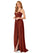 Julianne A-Line Pleated Stretch Chiffon Floor-Length Dress P0019771