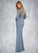 Kiersten Sheath Bow Mesh Floor-Length Dress P0019691