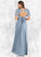 Evangeline A-Line Pleated Mesh Floor-Length Dress P0019633