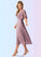 Lillian A-Line Pleated Mesh Tea-Length Dress P0019703