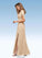 Ariella A-Line Ruched Mesh Floor-Length Dress P0019922