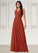 Rachael A-Line Lace Chiffon Floor-Length Dress P0019704