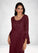 Bryanna Sheath Sequins Mesh Floor-Length Dress P0019953