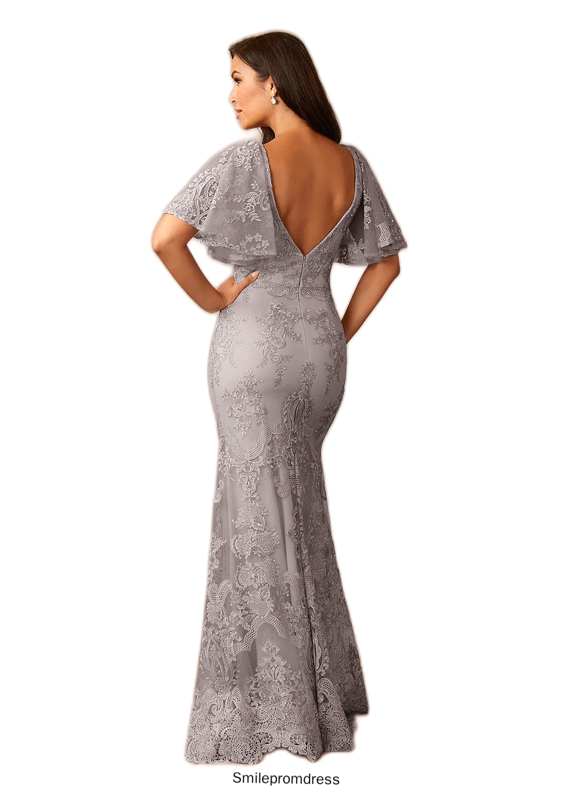 Athena Mermaid Lace Floor-Length Dress P0019924