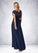 Violet A-Line Sequins Chiffon Floor-Length Dress P0019916
