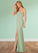 Jazmyn Mermaid Side Slit Stretch Chiffon Floor-Length Dress P0019781