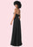 Audrey A-Line Pleated Chiffon Floor-Length Dress P0019707
