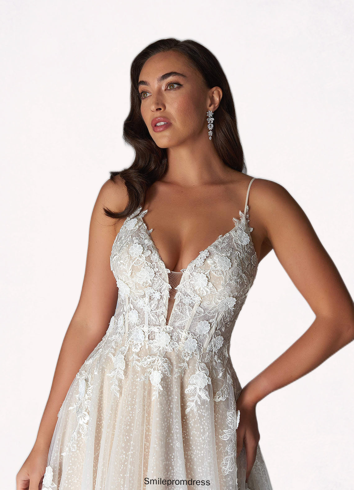 Meadow A-Line Lace Tulle Cathedral Train Dress P0020024