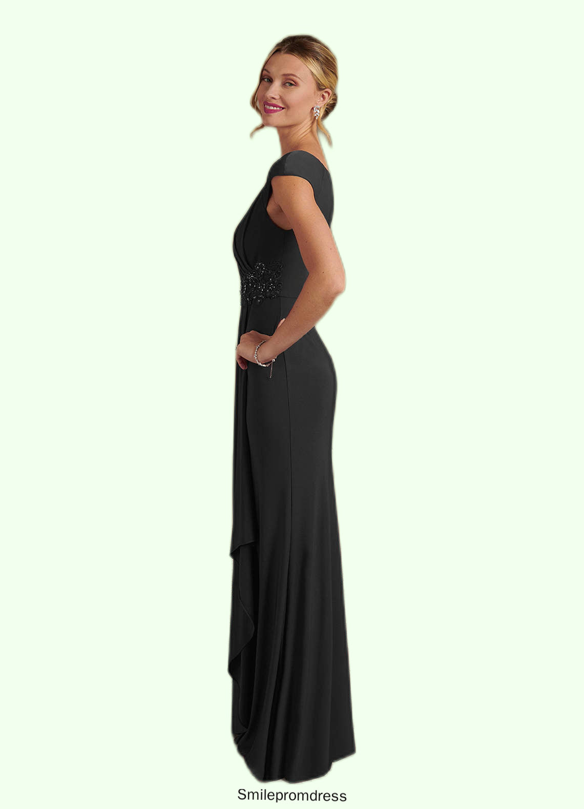 Rachael Sheath Sequins Lace Floor-Length Dress P0019909