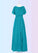 Abby A-Line Pleated Chiffon Floor-Length Dress P0019677