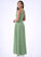 Maud A-Line Pleated Chiffon Floor-Length Junior Bridesmaid Dress P0019989