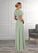 Anna A-Line Lace Chiffon Floor-Length Dress P0019838