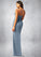 Abbie Mermaid Pleated Mesh Floor-Length Dress P0019725